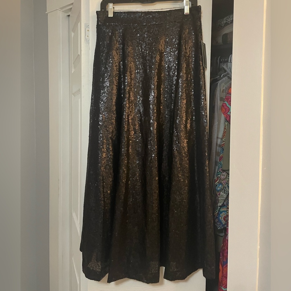 The Limited Black Sequin Maxi Skirt